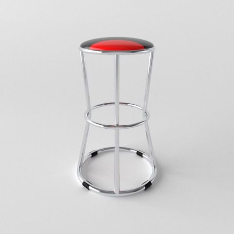 Ghế đôn 3 vòng Qui Phúc inox đỏ đen
