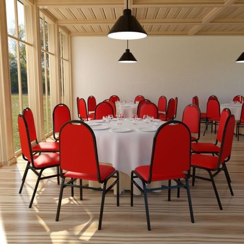 Ghế sắt Mã Lai đầu tròn sườn đen - (Đỏ) Quy Phúc 1000000400