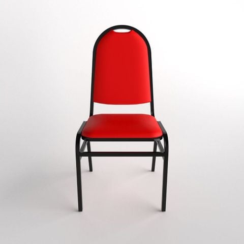 Ghế sắt Mã Lai đầu tròn sườn đen - (Đỏ) Quy Phúc 1000000400