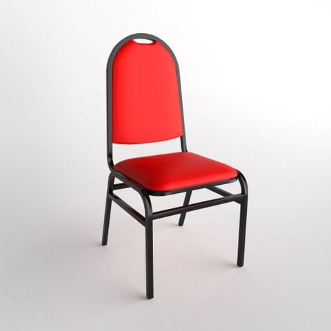 Ghế sắt Mã Lai đầu tròn sườn đen - (Đỏ) Quy Phúc 1000000400