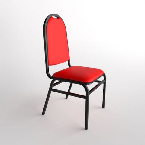 Ghế sắt Mã Lai đầu tròn sườn đen - (Đỏ) Quy Phúc 1000000400