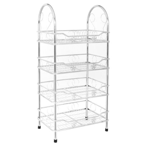 Kệ ống inox DONA  400 x 600 (mm) 4 tầng 304 (có dĩa) Quy Phúc