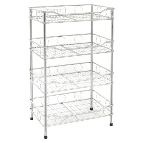 Kệ ống inox WIN lắp ráp 400 x 600 (mm) 4 tầng (có dĩa) Quy Phúc