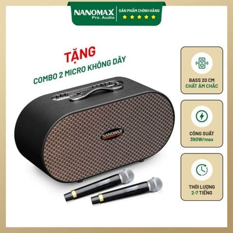 Loa Karaoke Xách Tay Nanomax X-920 Bass Đôi 20cm 420w