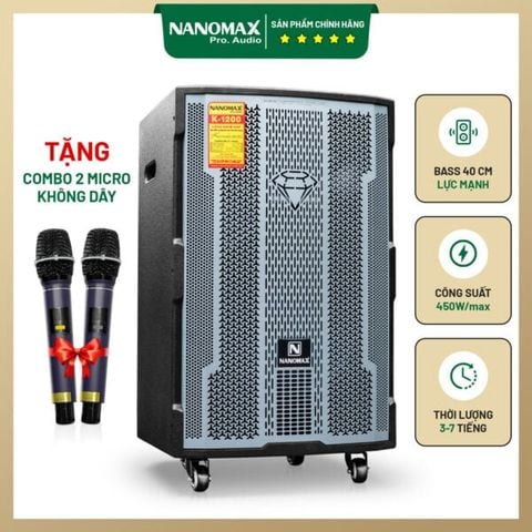 Loa Kéo Nanomax 4 tấc K-1200 450w Karaoke