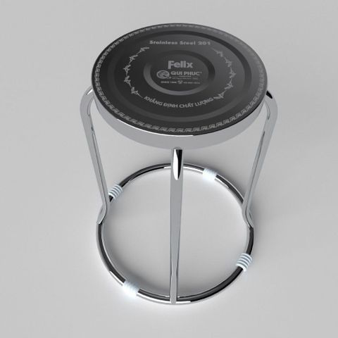 Ghế đôn inox FELIX mặt 28 phi 19 bông - Chiếc lá Quy Phúc 1000003871