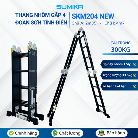 Thang nhôm gấp 4 đoạn Sumika SKM204 NEW 4m7