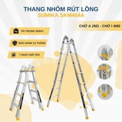 Thang nhôm chữ A rút lồng SUMIKA SKM404A 4 đoạn 4m6