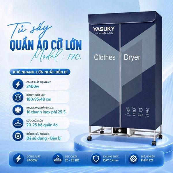Tủ Sấy Quần Áo Yasuky YK-170 2400W Đà Nẵng