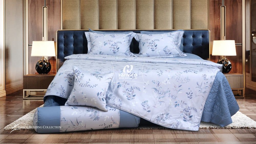 Bộ ga gối Blue Sky Tencel – DLT230 Hanvico
