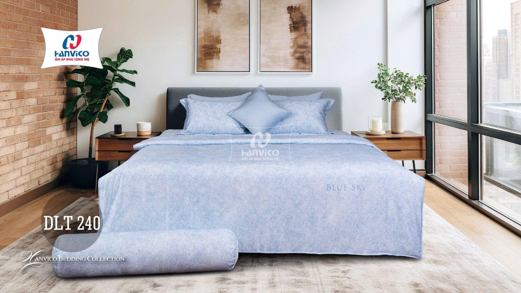 Bộ ga gối Blue Sky Tencel – DLT240 Hanvico