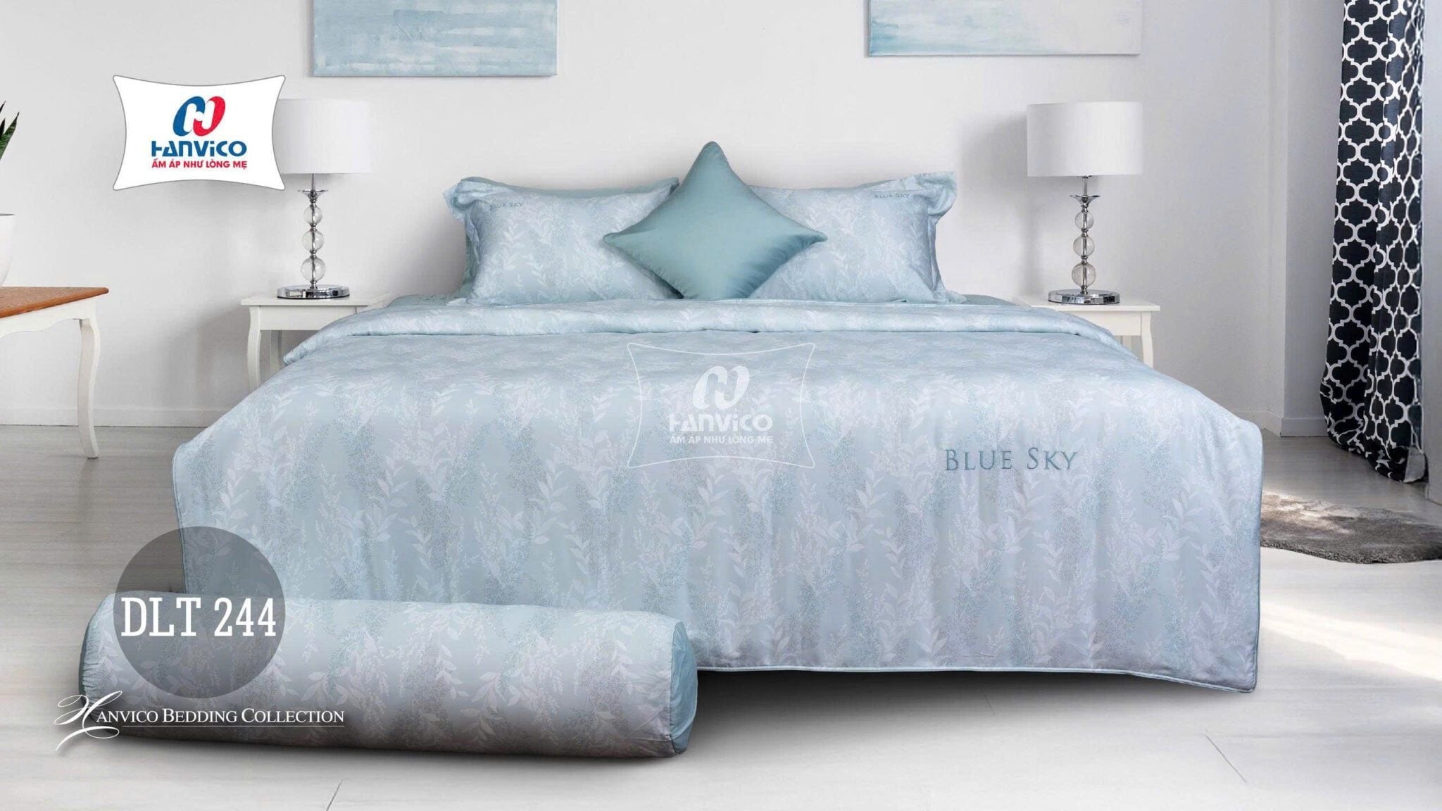 Bộ ga gối Blue Sky Tencel – DLT244 Hanvico