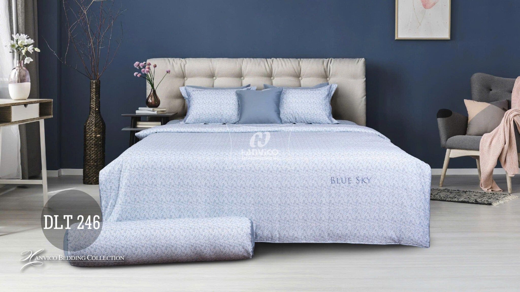 Bộ ga gối Blue Sky Tencel – DLT246 Hanvico