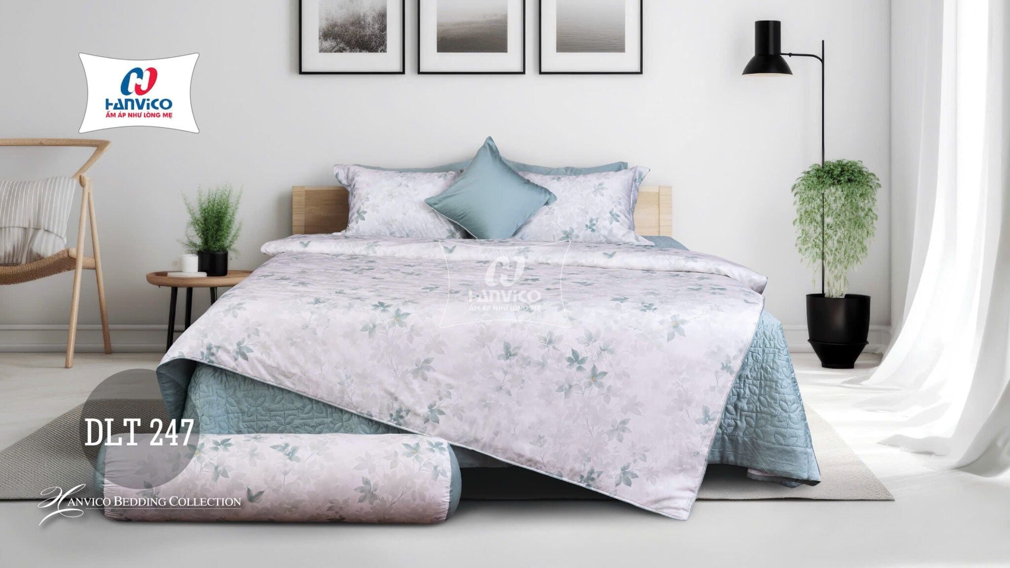 Bộ ga gối Blue Sky Tencel – DLT247 Hanvico