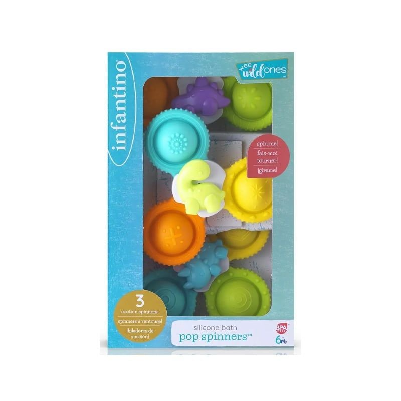 SET ĐỒ CHƠI CON QUAY SILICONE INFANTINO DÍNH TƯỜNG CHO BÉ - SILICON BATH POP SPINNER
