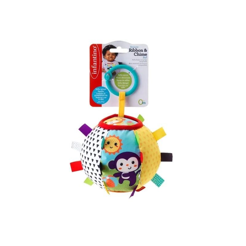ĐỒ CHƠI KHỐI VẢI TRÒN PHÁT TRIỂN GIÁC QUAN INFANTINO - SENSORY RIBBON & CHIME BALL