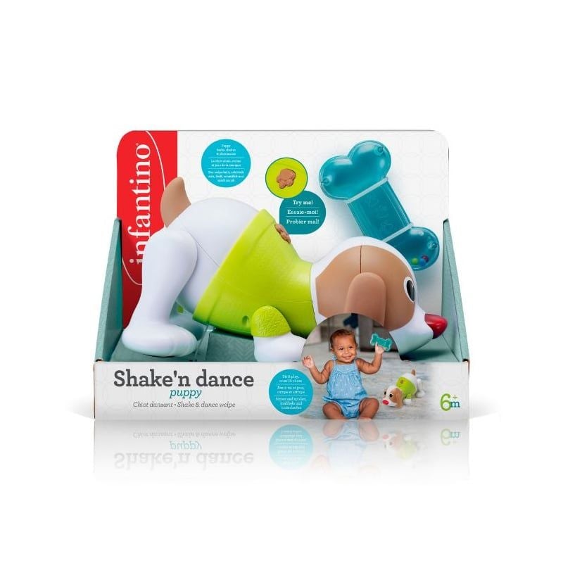 ĐỒ CHƠI HÌNH CHÚ CHÓ NHÚN NHẢY DI CHUYỂN VÀ PHÁT NHẠC INFANTINO - SHAKE'N DANCE PUPPY