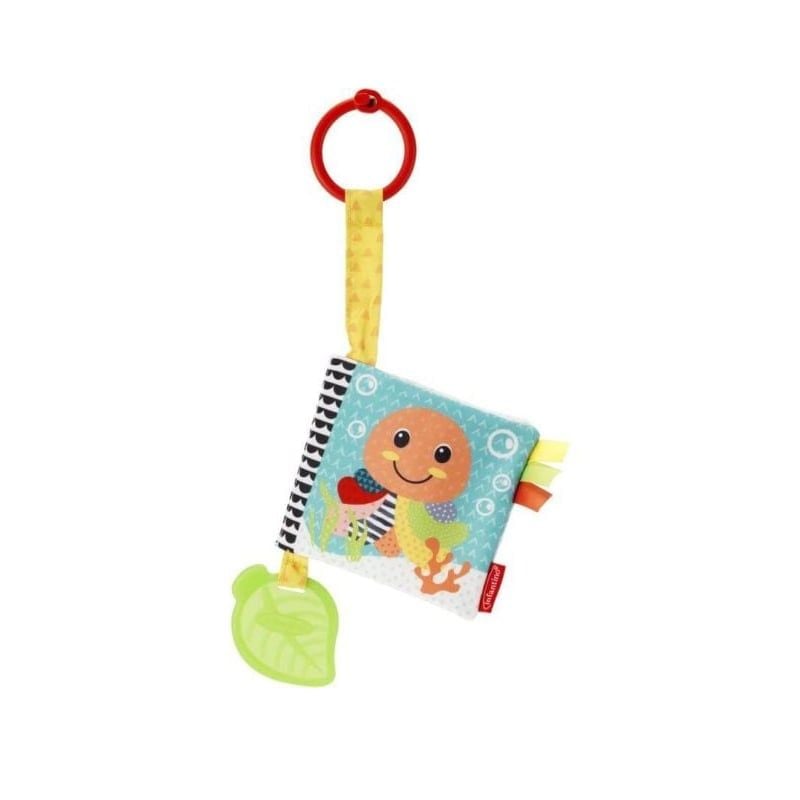 SÁCH VẢI CÓ MÓC TREO VÀ GẶM NƯỚU INFANTINO HÌNH SINH VẬT BIỂN - LINK & SQUEAK ANIMAL CRINKLE BOOK