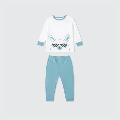 Bộ dài tay La Pomme raglan người bạn tai dài Xanh