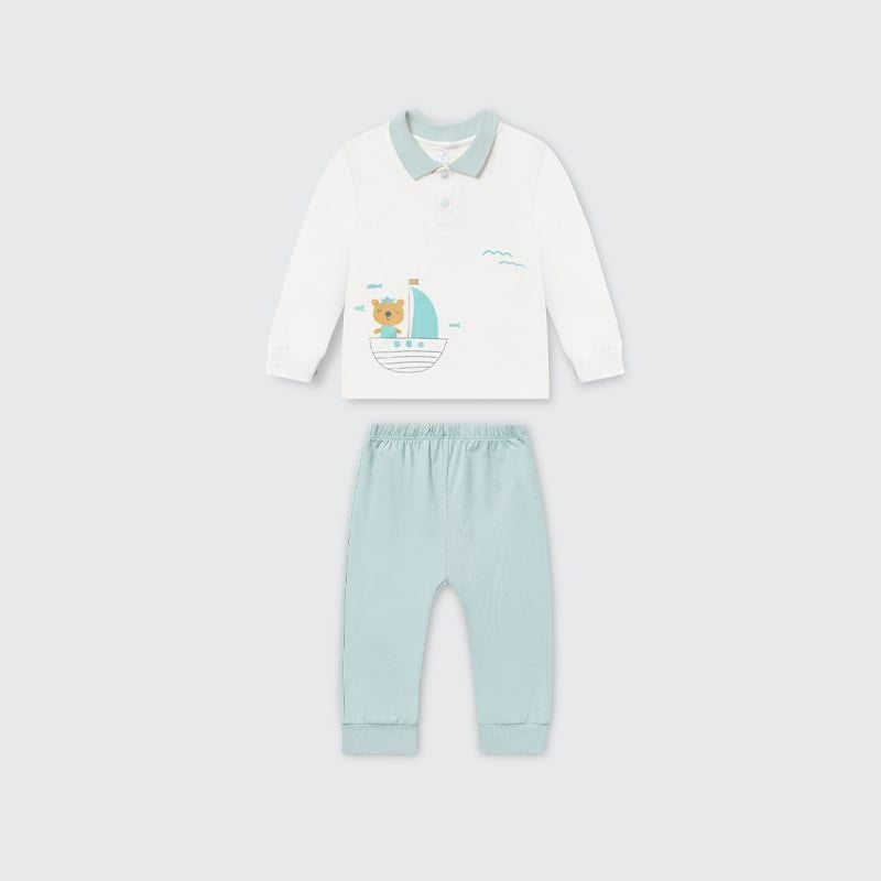 BỘ DÀI TAY LA POMME POLO THUYỀN BUỒM RA KHƠI TRẮNG