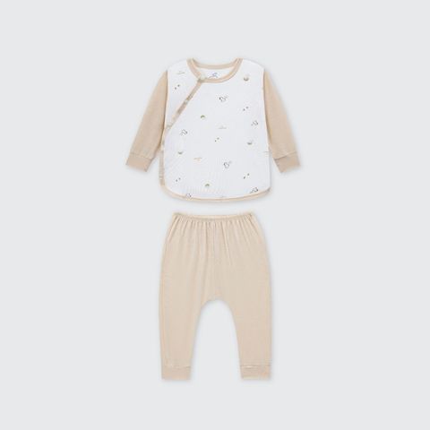 Bộ dài tay La Pomme cúc lệch Họa tiết bé xinh -  Be