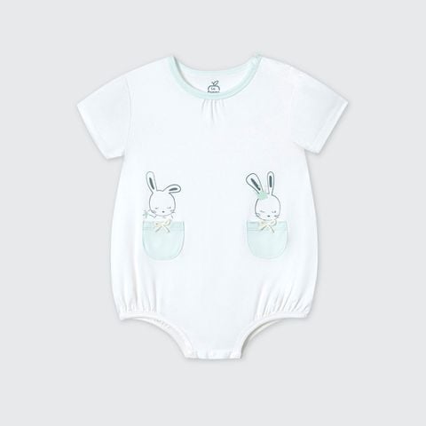 Body cộc tay La Pomme Bèo nhún phối màu -  Xanh