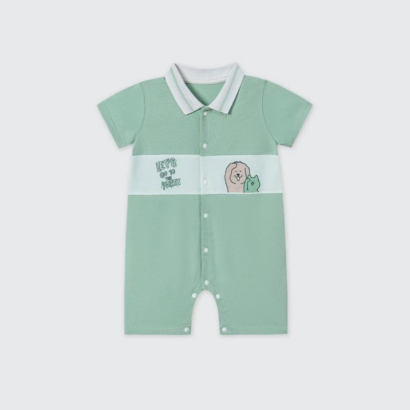 BODY CỘC TAY LA POMME CÚN CON PHỐI MÀU - XANH