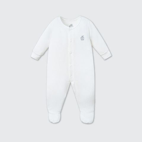 Body dài tay La Pomme mềm mịn (liền tất) -  Trắng