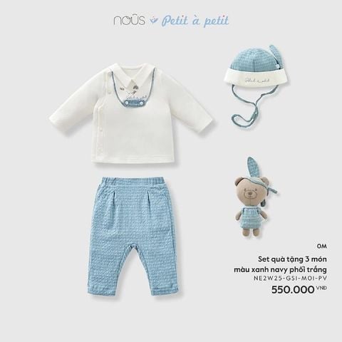 Set quà tặng Nous 3 món màu xanh navy phối trắng