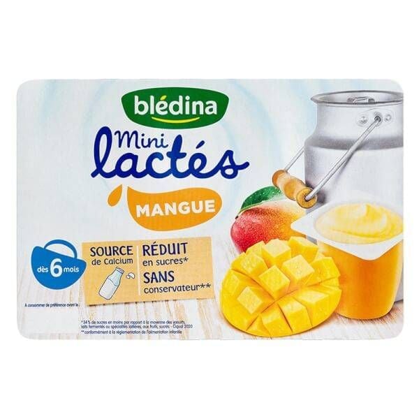 SỮA CHUA BLEDINA MINI LACTES VỊ XOÀI ĐÀO 6 HỘP 55GR