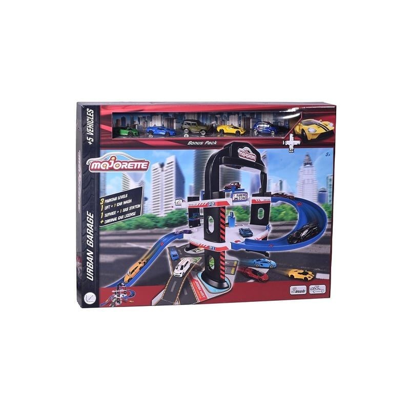 Bộ Đồ Chơi Mô Hình 3 Tầng MAJORETTE Urban bãi đỗ xe và 5 ôtô