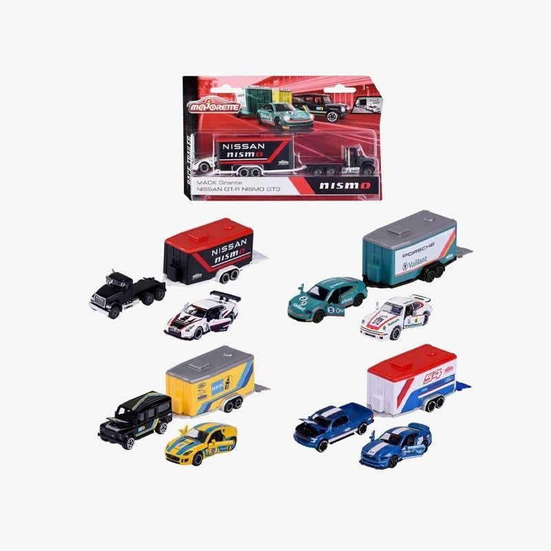 XE MÔ HÌNH MAJORETTE CAR TRAILER ASSORTMENT, 4-ASST..