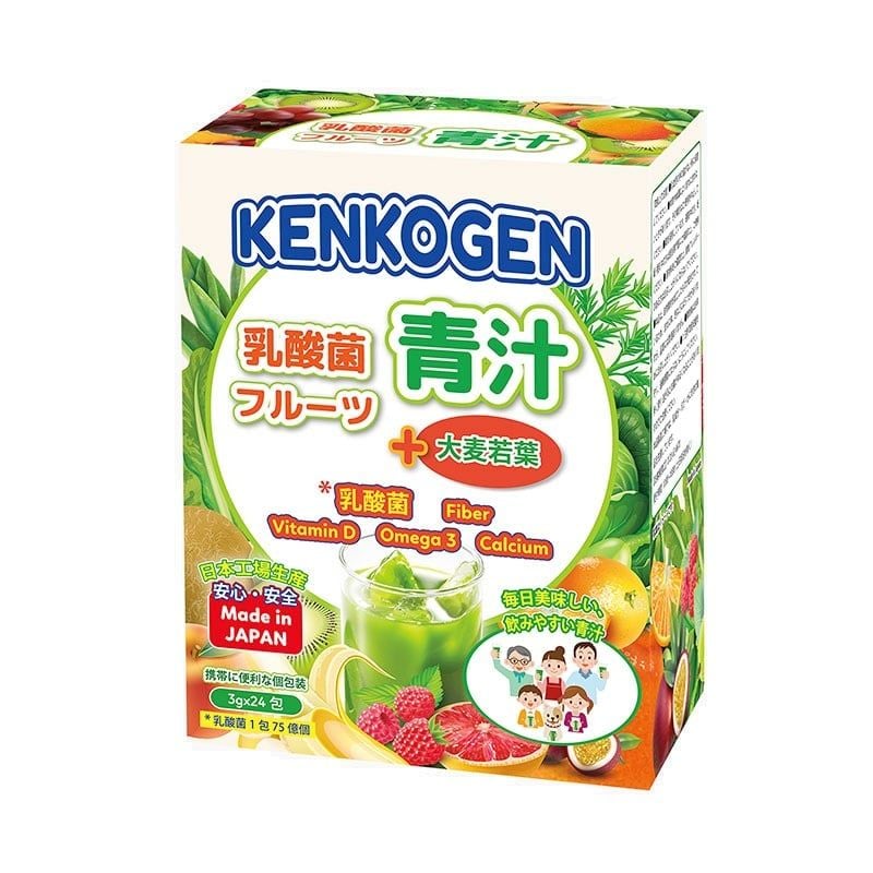 TPBS: BỘT MẦM LÚA MẠCH NON NHẬT BẢN KENKOGEN TRÁI CÂY LỢI KHUẨN, CHẤT XƠ, OMEGA 3 CANXI D 24 GÓI