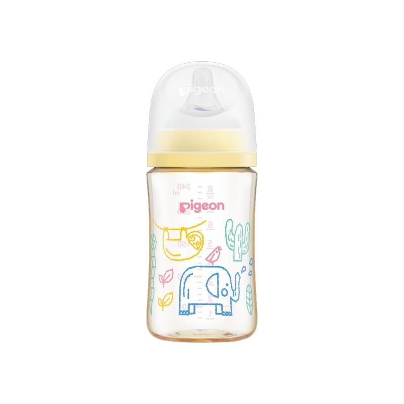BÌNH SỮA PPSU SOFTOUCH BABY - FRIENDLY WORLD PIGEON HOẠ TIẾT MUÔNG THÚ 240ML