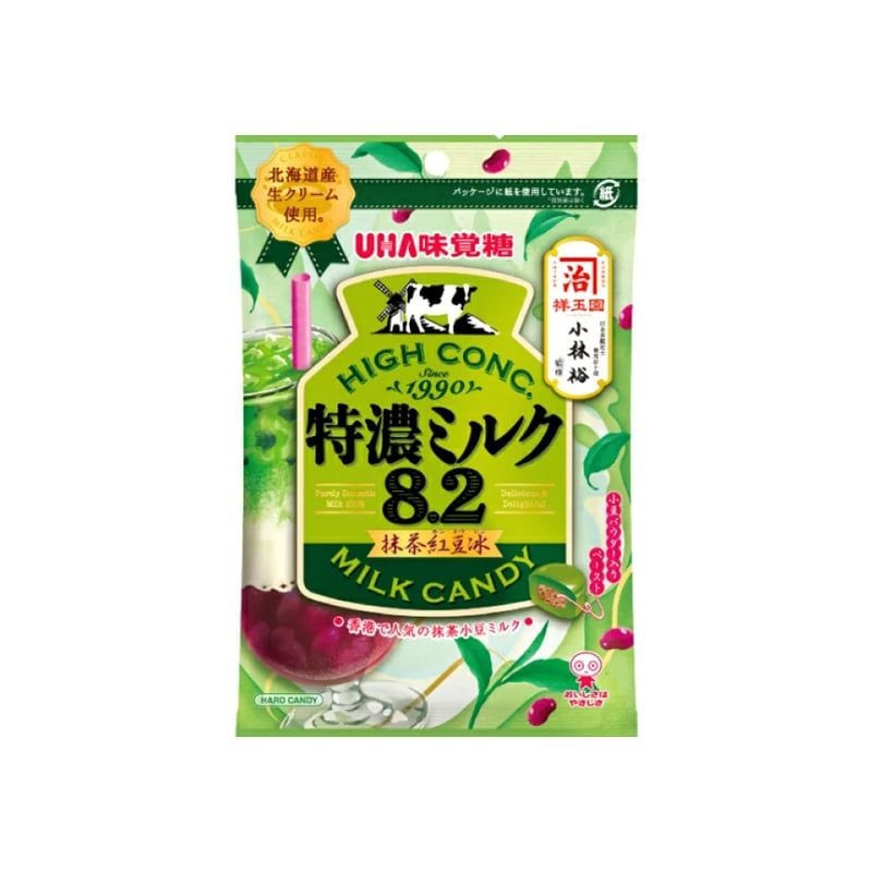 KẸO SỮA VỊ ĐẬU ĐỎ MATCHA UHA MIKAKUTO EXTRA RICH MILK 8.2 MATCHA RED BEAN ICE MILK CANDY 70G