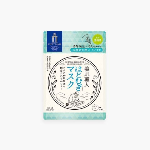 Mặt Nạ Chiết Xuất Hạt Ý Dĩ Kose - Dưỡng  Da Mịn Màng Clear Turn Bihada - Syokunin Smoothing Mask