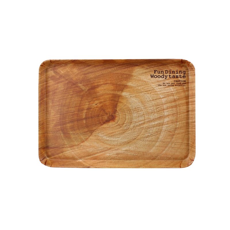 Khay đựng cốc chén nhựa PP vân gỗ (hình chữ nhật)