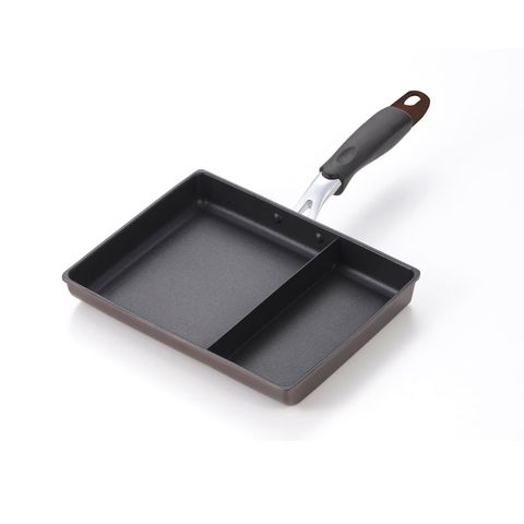 Chảo chống dính chữ nhật chia 2 ngăn Tamahashi 18x23cm