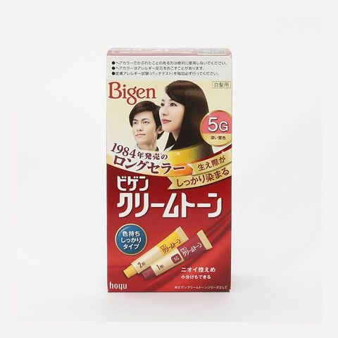 Kem nhuộm tóc phủ bạc Bigen cream tone 5G Nâu