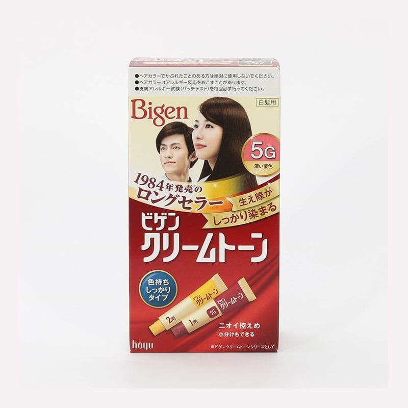 KEM NHUỘM TÓC PHỦ BẠC BIGEN CREAM TONE 5G NÂU