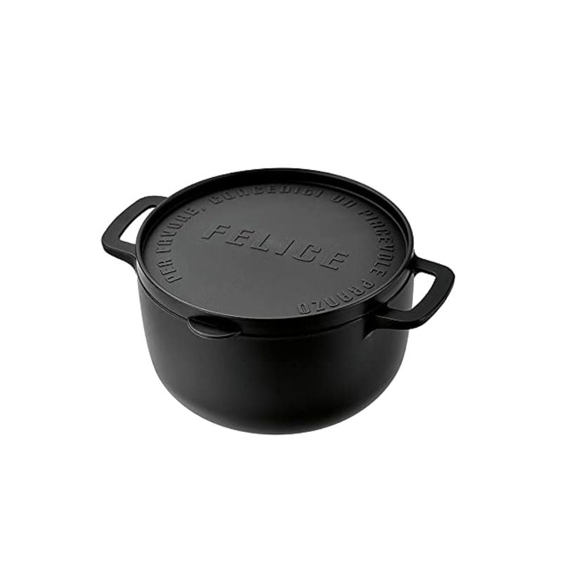 HỘP ĐỰNG THỰC PHẨM FELICE DÁNG TRÒN, CÓ QUAI CẦM (MÀU ĐEN)