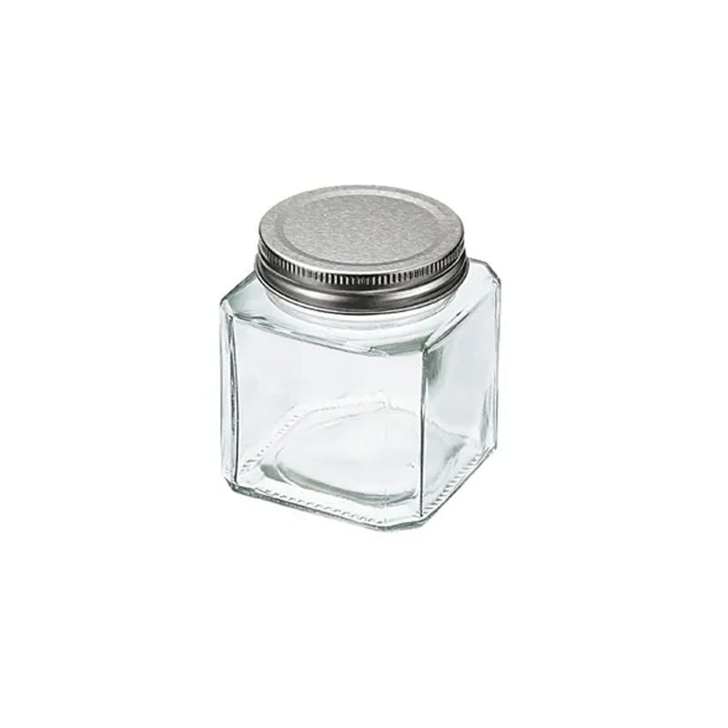 LỌ THỦY TINH DÁNG VUÔNG, NẮP KIM LOẠI 380ML ECHO