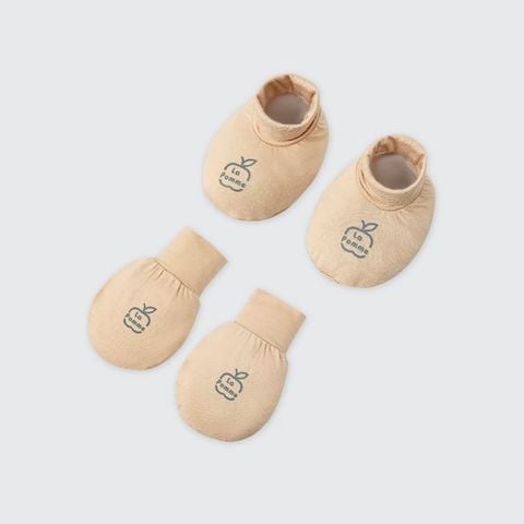Set bao tay bao chân La Pomme mềm mịn - Be đậm