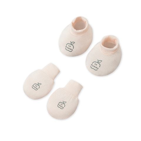 Set bao tay bao chân sơ sinh La Pomme Người bạn êm mềm - Hồng