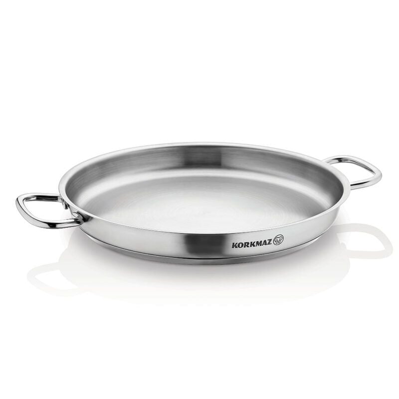 CHẢO INOX 18/10 QUAI 2 BÊN KORKMAZ PROLINE 24 CM - 1.8 LÍT