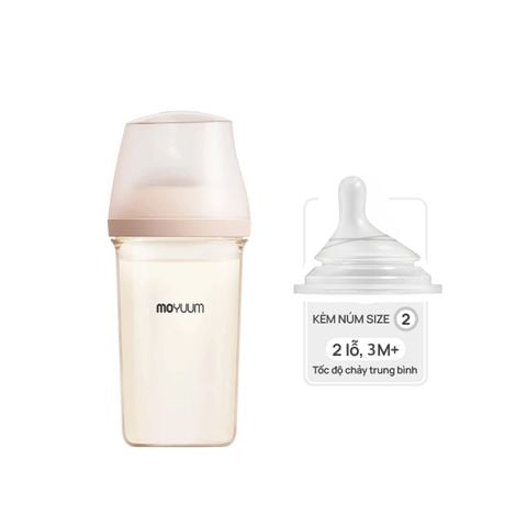 Bình sữa Moyuum PPSU Mov.aa 250ML - mẫu Basic (kèm núm)