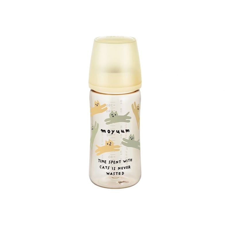 BÌNH SỮA MOYUUM PREMIUM PPSU ALL IN ONE BOTTLE 270ML - MẪU MÈO VÀNG (KÈM NÚM)