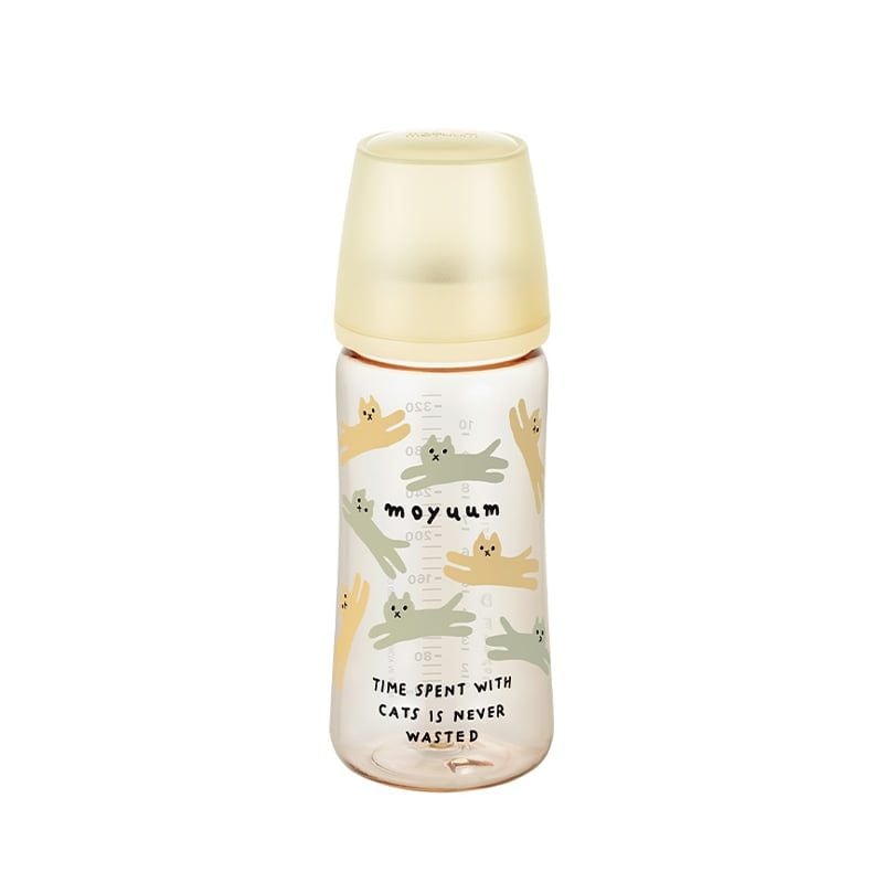 BÌNH SỮA MOYUUM PREMIUM PPSU ALL IN ONE BOTTLE 330ML - MẪU MÈO VÀNG (KÈM NÚM)