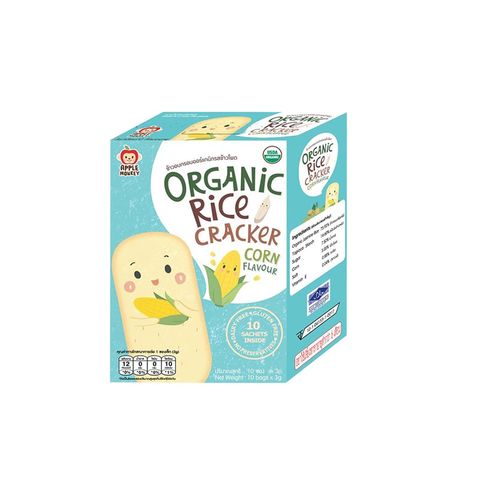 Bánh gạo hữu cơ Apple Monkey vị bắp 10 gói x 3g