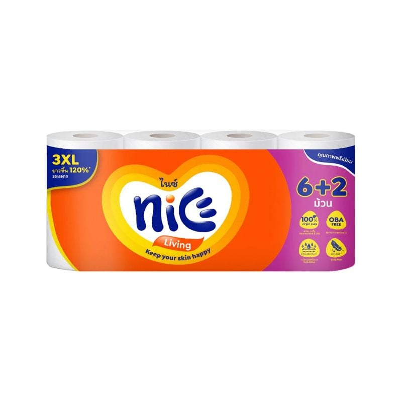 GIẤY VỆ SINH NICE MEGA 8 CUỘN 2 LỚP 3XL